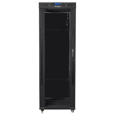 Lanberg - Rack cabinet - with 4 cooling fans, display - black, RAL 9004 - 37U - 19" - 4
