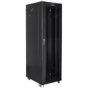 Lanberg - Rack cabinet - with 4 cooling fans, display - black, RAL 9004 - 42U - 19"