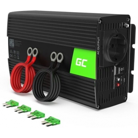 Green Cell - DC to AC power inverter - DC 24 V - 1000 Watt - output connectors: 1 - black - 0