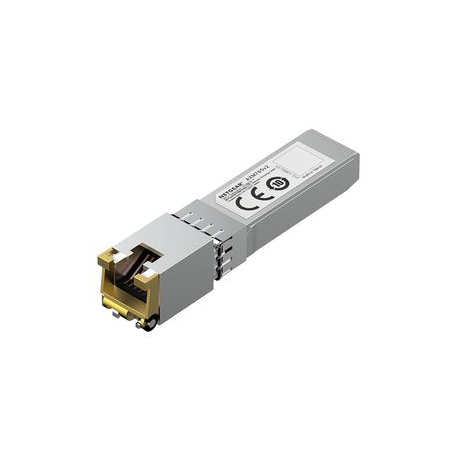 NETGEAR 10GBASE-T SFP+ Transceiver AXM765v2 delivers 10G copper connectivity with CAT6a or CAT7 cabling up to 80 meters