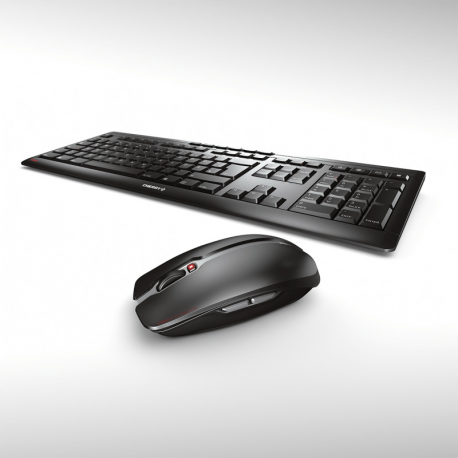 CHERRY STREAM DESKTOP - Keyboard and mouse set - wireless - 2.4 GHz - Pan Nordic - key switch: CHERRY SX - black - 7