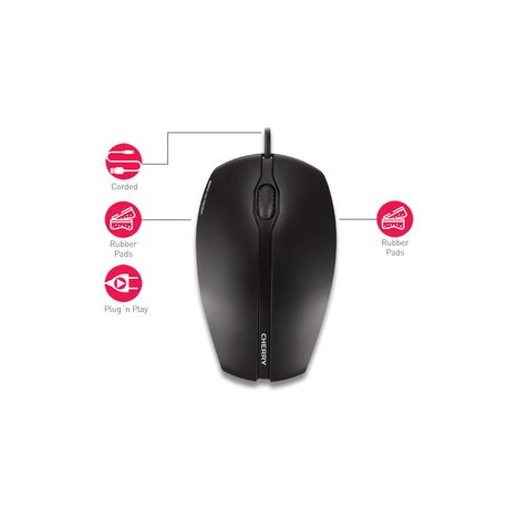 CHERRY GENTIX Illuminated - Mouse - right and left-handed - optical - 3 buttons - wired - USB - black - 3