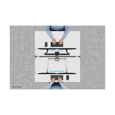 Neomounts by Newstar DS70-810BL2 - Mounting kit (desk mount) - for 2 LCD displays (full-motion adjustable dual arm) - black - screen size: 17"-32" - clamp mountable, grommet - 18