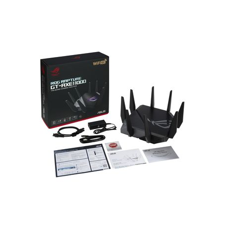 ASUS ROG Rapture GT-AXE11000 - Wireless router - 4-port switch - GigE, 2.5 GigE - WAN ports: 2 - 802.11a / b / g / n / ac / ax - Multi-Band - 4