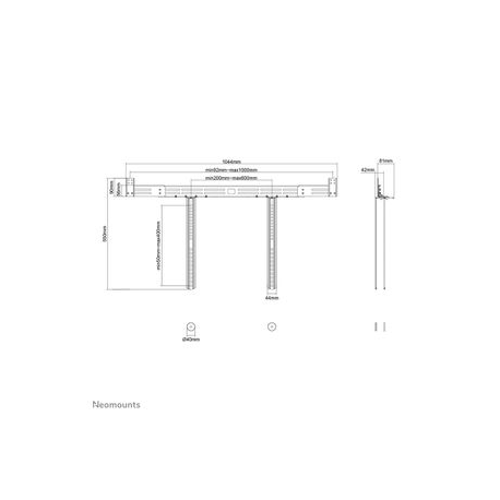 Neomounts by Newstar AWL29-750BL1 - Mounting kit (mount) - for sound bar - black - above the screen, below the screen - 12