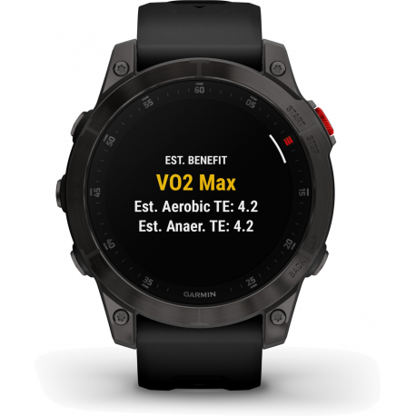 Garmin epix Gen 2 Sapphire - Black titanium - sport watch with band - silicone - wrist size: 125-208 mm - display 1.3" - 32 GB - Bluetooth, Wi-Fi, ANT+ - 70 g - 4