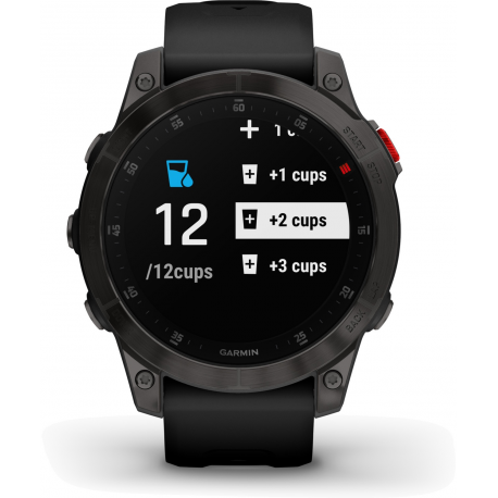 Garmin epix Gen 2 Sapphire - Black titanium - sport watch with band - silicone - wrist size: 125-208 mm - display 1.3" - 32 GB - Bluetooth, Wi-Fi, ANT+ - 70 g - 5