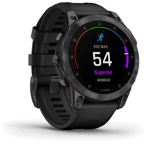 Garmin epix Gen 2 Sapphire - Black titanium - sport watch with band - silicone - wrist size: 125-208 mm - display 1.3" - 32 GB - Bluetooth, Wi-Fi, ANT+ - 70 g - 9