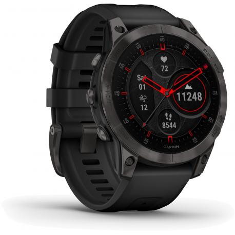 Garmin epix Gen 2 Sapphire - Black titanium - sport watch with band - silicone - wrist size: 125-208 mm - display 1.3" - 32 GB - Bluetooth, Wi-Fi, ANT+ - 70 g - 10
