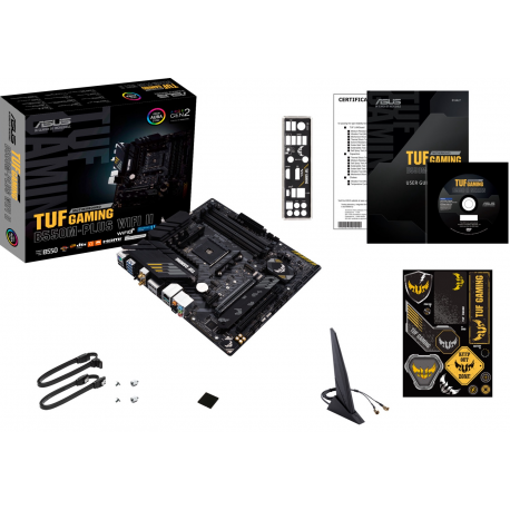 ASUS TUF GAMING B550M-PLUS WIFI II - Motherboard - micro ATX - Socket AM4 - AMD B550 Chipset - USB-C Gen2, USB 3.2 Gen 1, USB 3.2 Gen 2 - 2.5 Gigabit LAN, Wi-Fi 6, Bluetooth - onboard graphics (CPU required) - HD Audio (8-channel) - 7