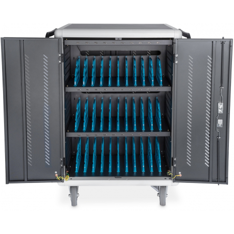 DIGITUS DN-45002 - Cart (charge only) - for 30 tablets / notebooks - lockable - steel - black, RAL 9005 - screen size: up to 15.6" - output: 5 V - 3