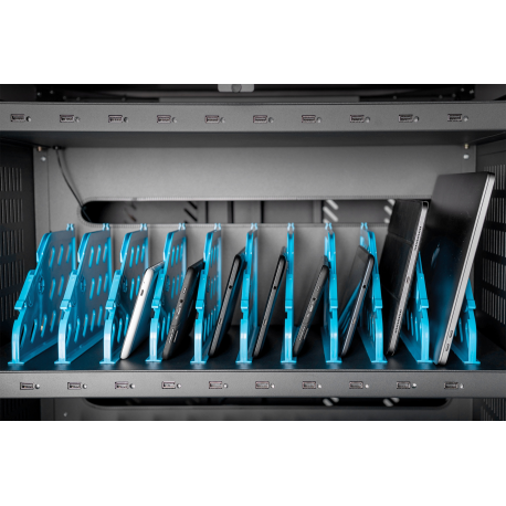 DIGITUS DN-45002 - Cart (charge only) - for 30 tablets / notebooks - lockable - steel - black, RAL 9005 - screen size: up to 15.6" - output: 5 V - 7