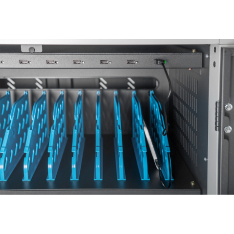 DIGITUS DN-45002 - Cart (charge only) - for 30 tablets / notebooks - lockable - steel - black, RAL 9005 - screen size: up to 15.6" - output: 5 V - 8