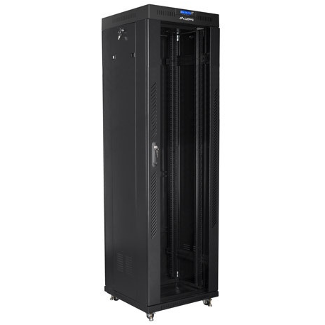 Lanberg - Rack cabinet - with display - black, RAL 9004 - 42U - 19" - 0