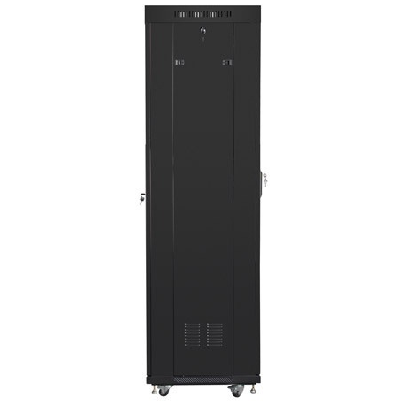 Lanberg - Rack - cabinet - with 2 cooling fans - 230 V - black, RAL 9004 - 42U - 19" - 2