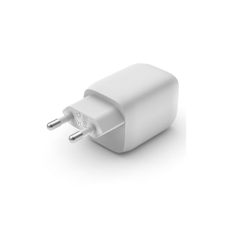 Belkin BOOST CHARGE PRO GaN - Power adapter - PPS and GaN technology - 65 Watt - Fast Charge, PD 3.0 - 2 output connectors (2 x USB-C) - white - 1