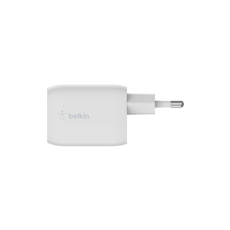 Belkin BOOST CHARGE PRO GaN - Power adapter - PPS and GaN technology - 65 Watt - Fast Charge, PD 3.0 - 2 output connectors (2 x USB-C) - white - 3