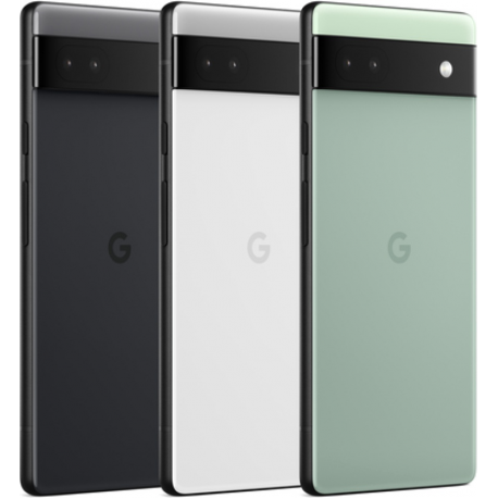 Google Pixel 6a - 5G smartphone - dual-SIM - RAM 6 GB / Internal Memory 128 GB - OLED display - 6.134" - 2400 x 1080 pixels (60 Hz) - 2x rear cameras 12.2 MP, 12 MP - front camera 8 MP - chalk - 2