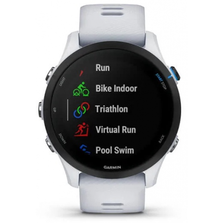 Garmin Forerunner 255 Music - 46 mm - sport watch with strap - silicone - wrist size: 130-205 mm - display 1.3" - 4 GB - Bluetooth, Wi-Fi, ANT+ - 49 g - black, whitestone - 5