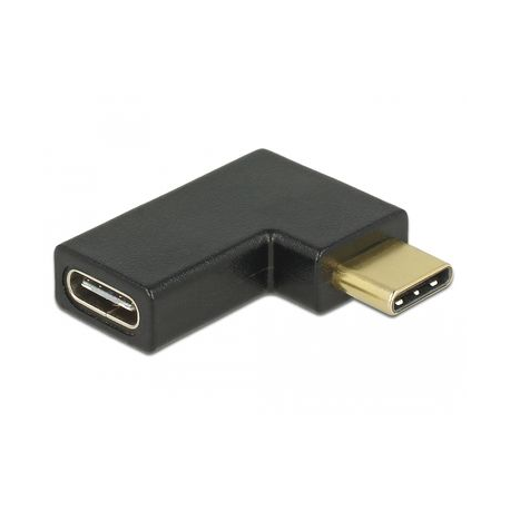 Delock - USB adapter - USB-C (M) to USB-C (F) left-angled - USB 3.1 Gen 2 - black - 0