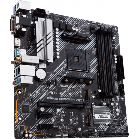 ASUS PRIME B550M-A WIFI II - Motherboard - micro ATX - Socket AM4 - AMD B550 Chipset - USB 3.2 Gen 1, USB 3.2 Gen 2 - Gigabit LAN, Wi-Fi 6, Bluetooth - onboard graphics (CPU required) - HD Audio (8-channel) - 2