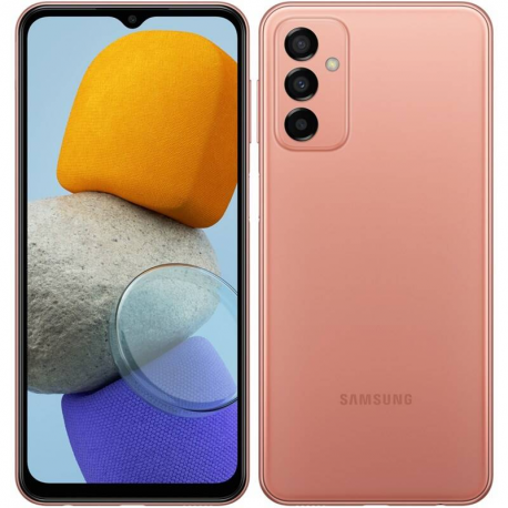 Samsung Galaxy M23 5G - 5G smartphone - dual-SIM - RAM 4 GB  /  128 GB - microSD slot - LCD display - 6.6" - 2408 x 1080 pixels (120 Hz) - 3x rear cameras 50 MP, 8 MP, 2 MP - front camera 8 MP - copper orange - 15