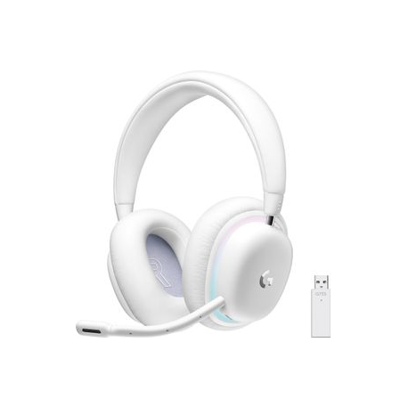 Logitech G G735 - Headset - full size - Bluetooth / LIGHTSPEED - wireless - 3.5 mm jack - white mist - 0