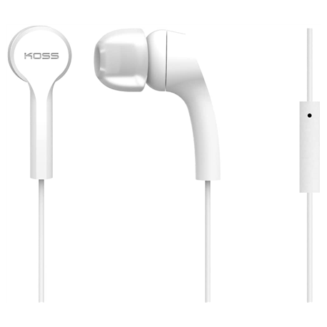 Koss KEB9iW SBS Headphones, In-Ear, Wired, Microphone, White - 0