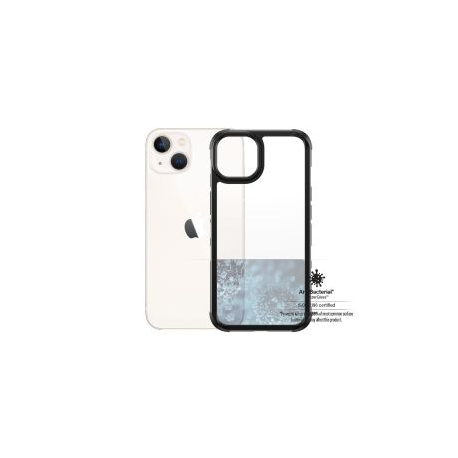PanzerGlass SilverBullet - Black Edition - back cover for mobile phone - rugged - polycarbonate, polymethyl methacrylate (PMMA), 100% recycled thermoplastic polyurethane (TPU) - black frame, clear back - for Apple iPhone 13 - 0