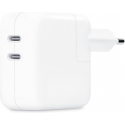 Apple 35W Dual USB-C Port Power Adapter - Power adapter - 35 Watt - output connectors: 2 - for 10.2-inch iPad; 10.9-inch iPad Air; AirPods Max; AirPods Pro; iPhone 11, 12, 13, SE