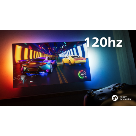 Philips 4K UHD LED Android TV with Ambilight 65PUS8807/12 65" (164 cm), Smart TV, Android, 4K UHD LED, 3840 x 2160, Wi-Fi, Silve