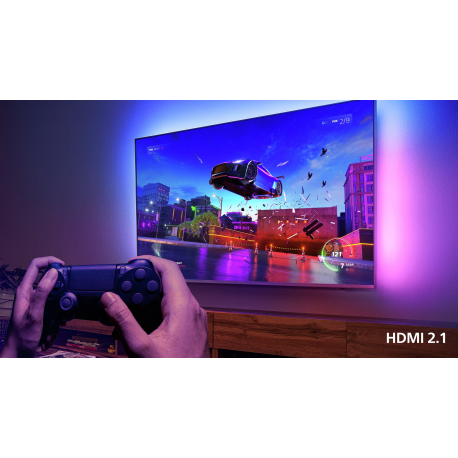 Philips 4K UHD LED Android TV with Ambilight 65PUS8807/12 65" (164 cm), Smart TV, Android, 4K UHD LED, 3840 x 2160, Wi-Fi, Silve
