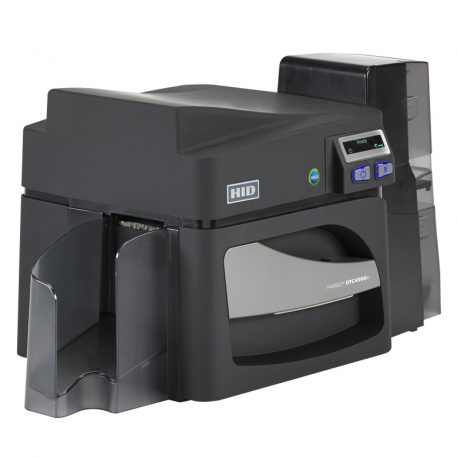 Fargo DTC 4500e - Plastic card printer - colour - dye sublimation / thermal resin - CR-80 Card (85.6 x 54 mm), CR-79 Card (83.9 mm x 52.1 mm) - 300 dpi - up to 600 cards / hour (mono)  /  up to 150 cards / hour (colour) - capacity: 200 cards - USB 2.0, LAN - 1