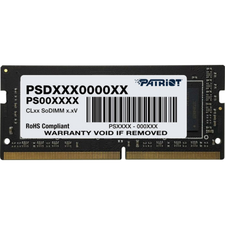 Patriot Signature Line - DDR4 - module - 16 GB - SO-DIMM 260-pin - 3200 MHz  /  PC4-25600 - CL22 - 1.2 V - unbuffered - non-ECC - 5