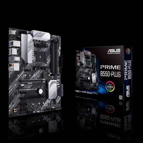 ASUS PRIME B550-PLUS - Motherboard - ATX - Socket AM4 - AMD B550 Chipset - USB-C Gen2, USB 3.2 Gen 1, USB 3.2 Gen 2 - Gigabit LAN - onboard graphics (CPU required) - HD Audio (8-channel) - 5