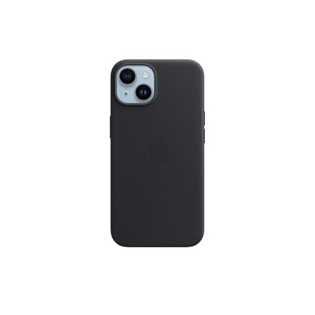 Apple - Back cover for mobile phone - MagSafe compatibility - leather - midnight - for iPhone 14 - 0