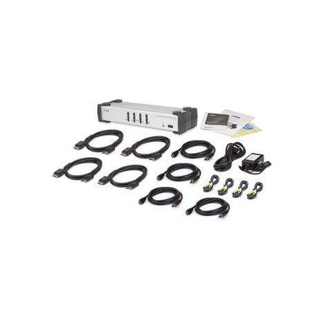 ATEN CS1914 KVMP Switch - KVM / audio / USB switch - 4 x KVM / audio / USB - 1 local user - desktop - 3