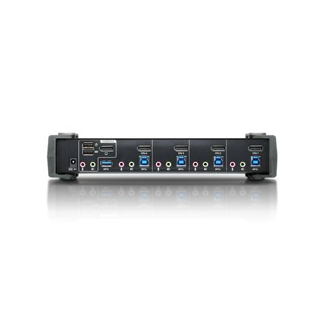 ATEN CS1924 KVMP Switch - KVM  /  audio  /  USB switch - 4 x KVM  /  audio  /  USB - 1 local user - desktop - 3