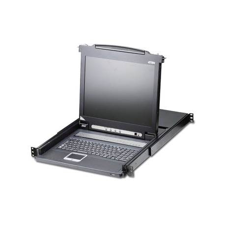 ATEN Slideaway CL1008M - KVM console with KVM switch - 8 ports - Sun, PS/2, USB - 17" - rack-mountable - 1280 x 1024 @ 75 Hz - 250 cd/m² - 1000:1 - 5 ms - VGA - black - 1U - 0