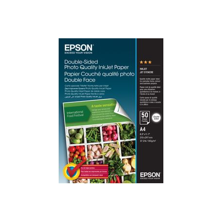 Epson Double-Sided Photo Quality Inkjet Paper - Matte - A4 (210 x 297 mm) - 140 g / m² - 50 sheet(s) photo paper - for EcoTank ET-2650, 2750, 2751, 4750; WorkForce Pro RIPS WF-C879, WF-C5790 - 0