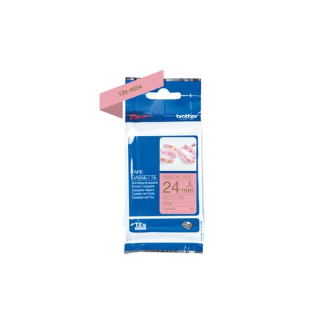 Brother TZe-RE54 - Satin - gold on pink - Roll (2.4 cm x 4 m) 1 cassette(s) ribbon tape - for Brother PT-D600; P-Touch PT-3600, D600, D800, E550, P750, P900, P950; P-Touch EDGE PT-P750 - 1