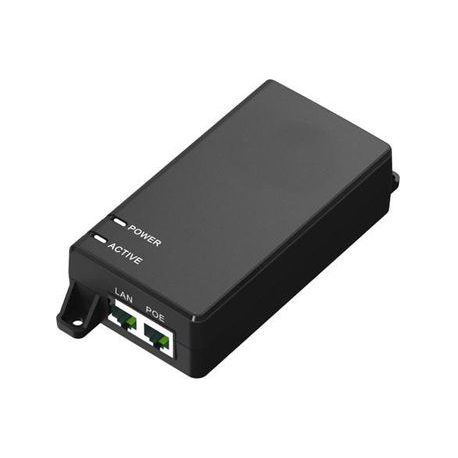 MicroConnect - PoE injector - AC 100-240 V - 60 Watt - output connectors: 1 - United Kingdom - black - 0