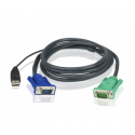 ATEN 2L-5201U - Keyboard  /  video  /  mouse (KVM) cable - USB, HD-15 (VGA) (M) to 15 pin SPHD (M) - 1.2 m - for KVM on the NET CS1708i, CS1716i