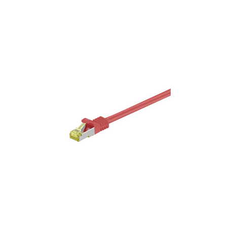 MicroConnect - Network cable - RJ-45 (M) to RJ-45 (M) - 1 m - SFTP - CAT 7 - halogen-free, snagless - red - 0