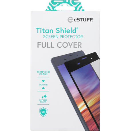 eSTUFF Titan Shield Curved Edge - Screen protector for mobile phone - glass - frame colour black - for Samsung Galaxy S20, S20 5G - 1