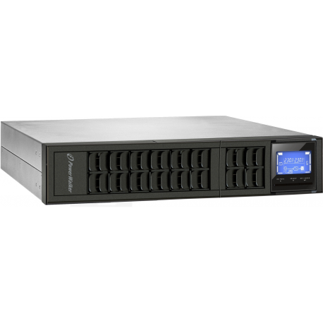 PowerWalker VFI 2000CRM LCD - UPS (rack-mountable / external) - 1600 Watt - 2000 VA - 9 Ah - RS-232, USB - output connectors: 4 - 2U - 19" - black - 1