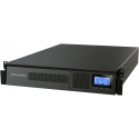 PowerWalker VFI 1000RM LCD - UPS - 900 Watt - 1000 VA - 7 Ah - RS-232, USB - output connectors: 6 - 2U - 19" - black