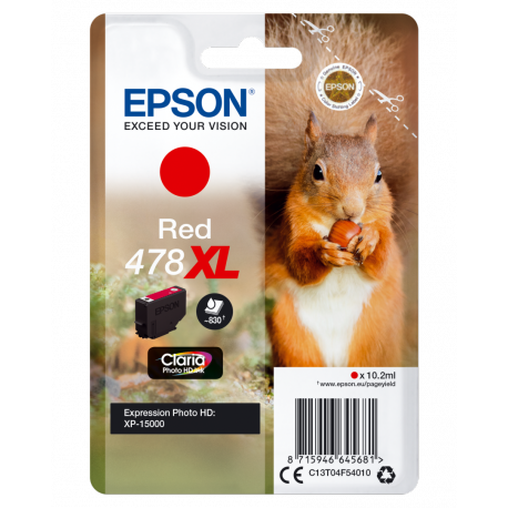 Epson 478XL - 10.2 ml - high capacity - red - original - ink cartridge - for Expression Home HD XP-15000 - 1