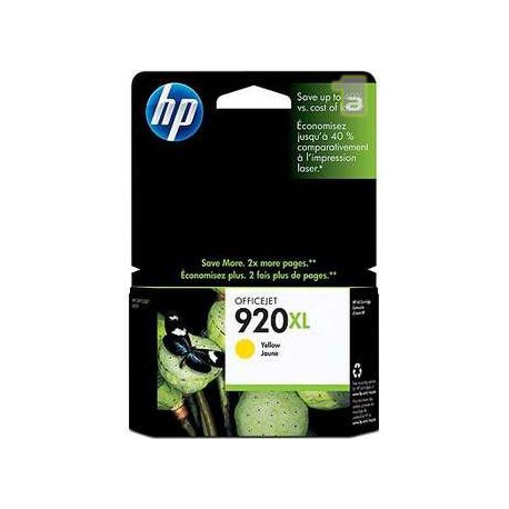 HP 920XL - 6 ml - High Yield - yellow - original - ink cartridge - for Officejet 6000, 6000 E609a, 6500, 6500 E709a, 6500A, 6500A E710a, 7000 E809a, 7500A - 0