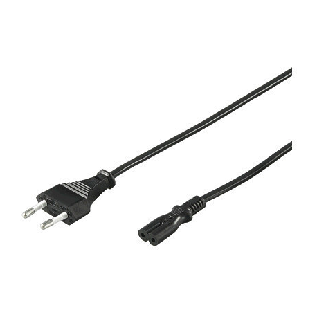 MicroConnect - Power cable - Europlug (M) to IEC 60320 C7 - AC 250 V - 2.5 A - 50 cm - black - 0